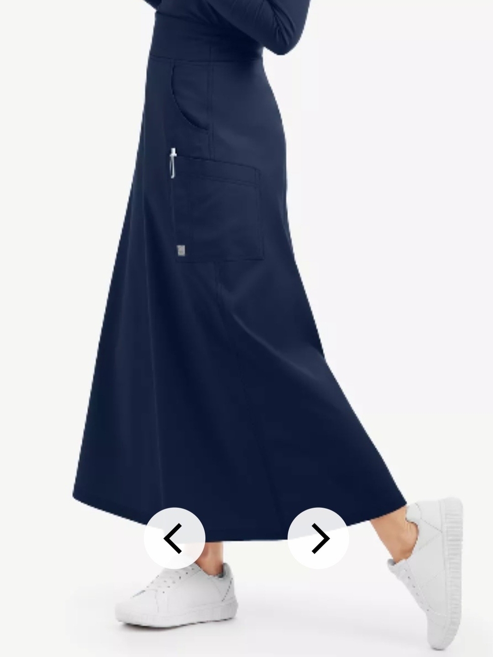 Uniform Advantage Navy Scrub Skirt with Side Utility Pockets